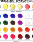 Alcohol Ink Set, 30 Bottles Vibrant Colors Concentrated Alcohol-Based Ink, Metal Dyes, for Resin Petri Dish Making, Epoxy Resin Art, Tumbler Cup Making,Painting, 10Ml /Each