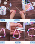 Stretchy String for Bracelets, Elastic String Jewelry Bead Cord with 2Pcs Large Eye Beading Needles for Seed Beads, Pony Beads, Bracelets and Jewelry Making White