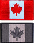 2 Pack Canada Flag Tactical Patch | Full Embroidered Color | Hook and Loop Fastener Canadian Applique Emblem | Used for Caps,Jacket,Backpacks,Vest,Coat,Work Uniform, Team Clothing