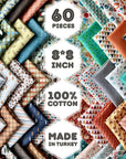 100% Cotton 50 PCS 8 X 8 Inches (20Cm X 20Cm) Softnes Cotton Fabric Bundle Squares for Quilting Sewing Fabric Squares for Craft Patchwork Fabric Set Turkish Quality (50 Solid Color Fabric Set)