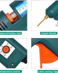 Full Size Hot Glue Gun, 150 Watts with 6 Copper Nozzles Temperature Adjustable Craft Repair Tool Professional Melting Glue Gun DIY Thermo Tool Include 5Pcs Highly Viscous Glue Sticks Luxury Set