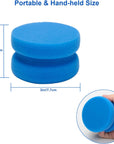 Paint Sponge Applicator 3Pcs,  Black Detail Painting Sponge Double-Side Art Craft round Sponge for Car Waxing, Wall Repairing Kitchen Cleaning Sponges with Storage Mesh Bag (Blue)