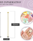 500Pcs Brass Ball Head Pins 2 Inch 50Mm Gold and Silver Headpins for DIY Charm Beads Crafts Jewelry Making