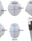 Geometric Spherical Bottle Stopper Resin Molds,5Pcs Wine Bottle Stopper Crystal Gem Shape Epoxy Silicone Mold for DIY Casting Crafts Making