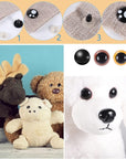 1060 Pcs Safety Eyes and Noses for Amigurumi, 6-16 Mm Colorful Safety Eyes with Washer Plastic Stuffed Crochet Eyes Craft Doll Eyes for Stuffed Animals Crochet Toy Christmas Stocking Stuffers