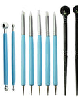 - 13Pcs Polymer Modeling Clay Sculpting Tools, Dotting Pen, Silicone Tips, Ball Stylus, Pottery Ceramic Clay Indentation Tools Set Also for Cake Fondant Decoration and Nail Art