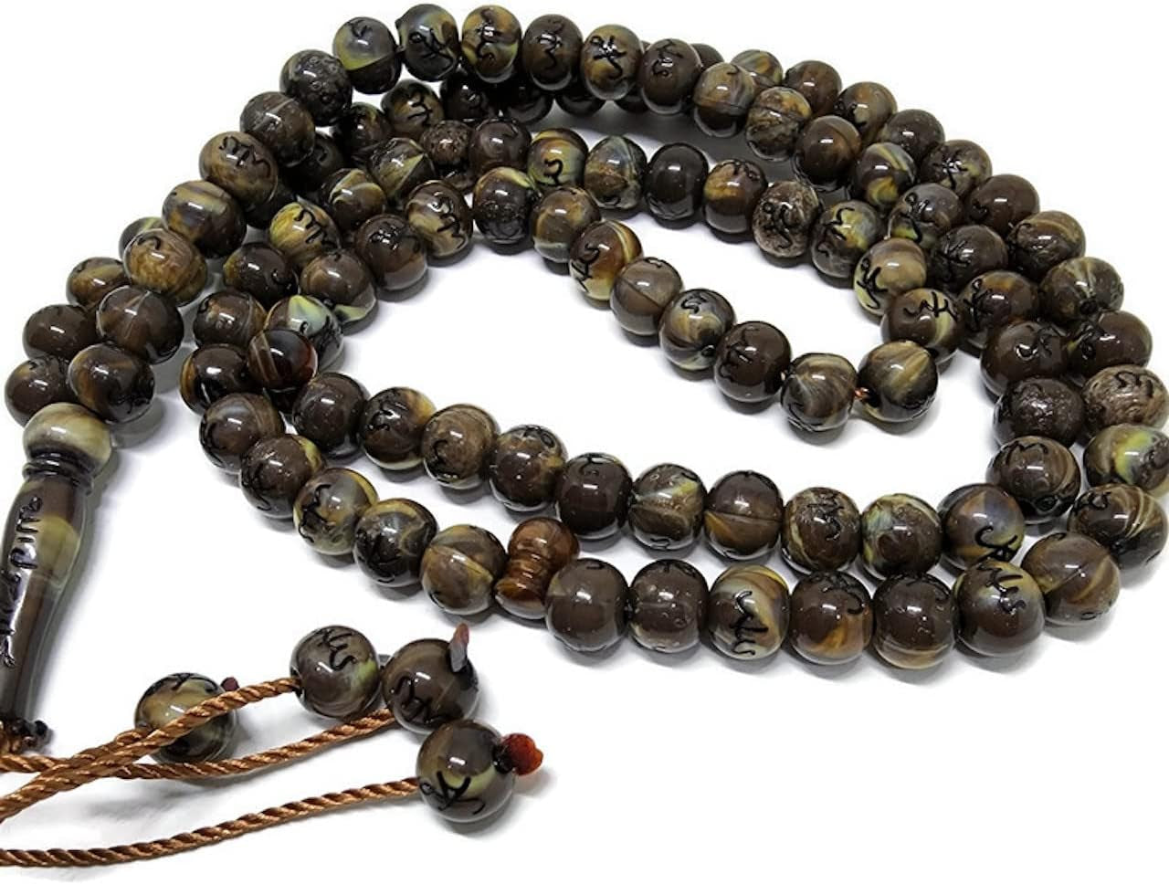 Muslim Tasbih 99 Beads AMN106 Islam Prayer Dhikr Beads with Allah Muhammad Names Engraved