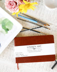 Watercolor Journal, 140 Lb (300 GSM), 64 Cold Pressed 8.5"X5.5" Pages, Watercolor and Mixed Media Travel Journal, Brown PU Leather Hard Cover