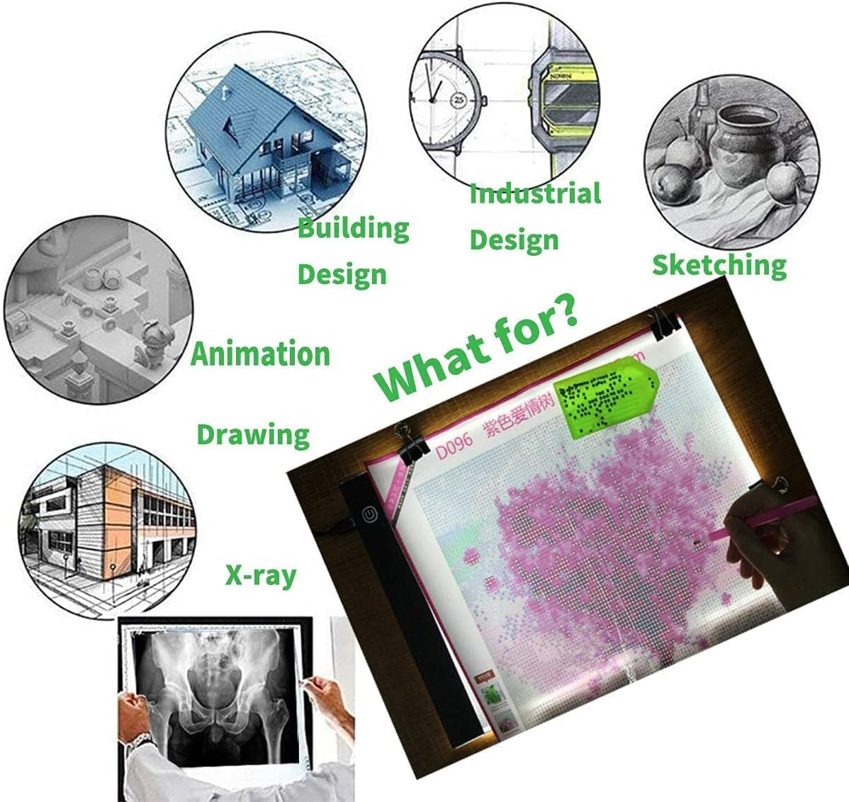 Portable A4 Tracing LED Board Light Box, Ultra-Thin Dimmable USB Cable Powered Artcraft Trace Light Pad Copy Boxes for Artists Tattoo Drawing, Sketching Tracer, Animation, X-Ray