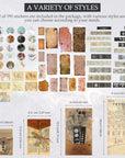 191 Pieces Vintage Astronomy Stickers for Journaling, Celestial Sticker Set, Planet Space Stickers, Astrology Stickers Galaxy Moon Phase Planner Stickers for DIY Scrapbook Journal Decal (Vintage)