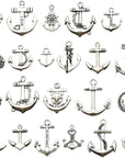 Nautical Charm Collection-50 Pcs Craft Supplies Nautical Ship Wheel Anchor Lig Charms Pendants for Crafting, Jewelry Findings Making Accessory for DIY Necklace Bracelet (M066)