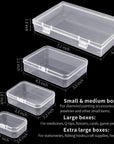 24 Pcs Small Plastic Containers with Lids - Mini Plastic Craft Storage Boxes with Hinged Lids Clear Bead Organizer for Jewelry Findings and Art Supplies (4 Mixed Sizes)
