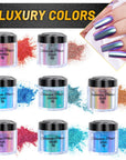 Chameleon Powder Pigment, 8 Color Changing Mica Powder for Epoxy Resin Tumblers, Update Chrome Powder for Nails Art Makeup Paints Crafts Candle Making Dye Slime Metallic
