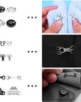 50 Pair Snaps for Sewing 3 Styles Hook and Eye Latch for Clothing Sewing Fixing Tools with Metal Sewing Buttons Fasteners Press Studs for Skirt Dress Bra Sewing DIY Crafting, 2 Colors (50)