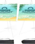 Display Easel Stand for Wedding Sign & Poster 63'' Portable Art Easel for Floor Adjustable Metal Easel White