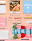 Crochet Kit for Beginners Adults - Strawberry Cake Storage Box Starters Crochet Kit, Including Step-By-Step Video Tutorials, Instruction, Hook, Surprise Gift for Adults, Relaxing Crafts