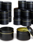 Candle Tins 8Oz, 24 Piece Candle Tin Cans Bulk Candle Containers for Candle Making Supplies Wholesale Candle Tins - Black