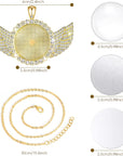 60 Pcs Sublimation Angel Wing Jewelry Blanks Set Rhinestone Bezel Pendant Trays Glod and Silver Sublimation Necklace Blank with Chain Set for Making Crafts Wedding Jewelry Gifts