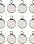 20Pcs Fit 25Mm Stainless Steel round Blank Bezel Pendant Trays Base Cabochon Settings Trays Pendant Blanks for Jewelry Making DIY Findings (10167-25Mm)