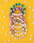 1820Pcs Letter Beads for Bracelets, 28 Styles Alphabet Beads Colorful Heart Beads for Bracelets and Jewelry Making (4X7Mm, White & Gold)