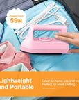 Mini Iron for Crafts Quilting, Travel Iron Household Iron Easy Iron Supplies Mini Electric Iron, Mini Heat Press Machine Sewing Sachine (Pink), White, Blue, Pink, Purple, Black, Rose Red