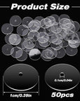 50Pcs Earring Backings, Clear Disc Pads to Stabilize Earrings Plastic Disc Pads Stabilizer Plastic Discs for Earring Backs and Jewelry Crafts Earring Backs Stopper Earlobe Support Patches