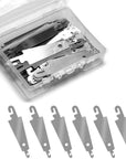 60Pcs Stainless Steel Needle Threader Embroidery Cross Stitch Needle-Threading Tools for Large Eye Needles Hand DIY Sewing with Clear Box for Keep It in Place