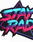 - Stay Rad Patch Retro 80S Embroidered Iron, On/Sew on Cool Patch
