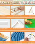 Easels with Canvas Set 78 Pcs Paint and Sip Kit With12Inch Easels& 8X10 Stretched Canvas Painting Supplies with Easels Paint Night Kit,Paint Party Set,Painting Set for Adults/Kids