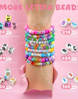 4200Pcs Pony Beads for Bracelet Making Kit, 48 Colors Halloween Bracelet Making Kit, 2500Pcs Rainbow Kandi, 1700Pcs Friendship Letter Beads with 20 Meter Elastic Strings for Jewelry Making