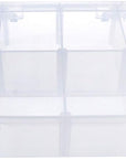 8-Grid Snack Box Container with Removable Dividers Plastic Organizer Box for Candies Snacks Electronics Jewelry Small Parts (7.3In X 4.9In)
