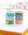 24 Rolls Washi Tape Set Basic Skinny Masking Decorative Tapes for Arts, DIY Crafts, Journals, Planners, Scrapbooking, Wrapping (Mini Graphics)