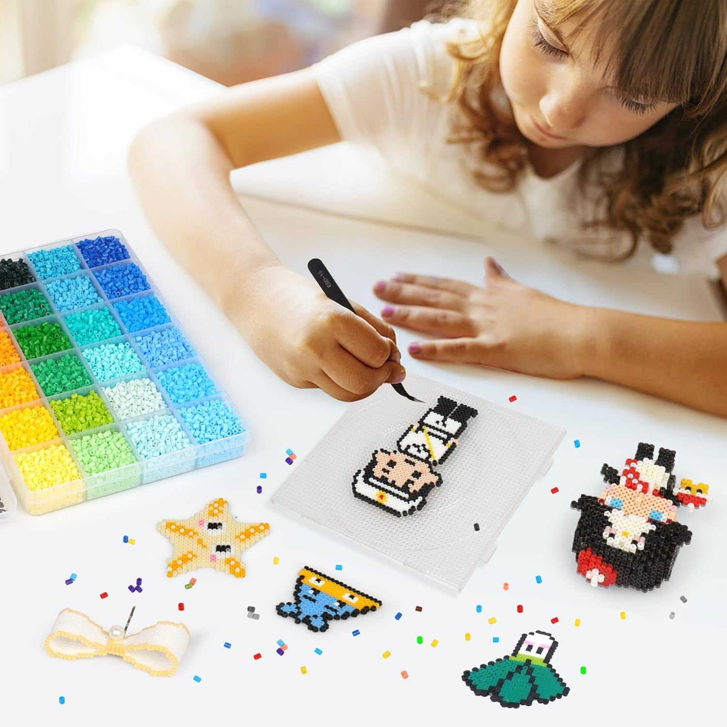 Mini Fuse Beads 24000 Mini Melty Beads 48 Colors Mini Iron Beads Compatible Mini Perler Beads Mini Hama Beads, 2.6Mm Mini  Beads