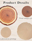 4 Pack 12 Inch X 5MM Artificial Thin UV Printed round Plywood, Imitative Wood Slices Place Mats for Wedding Centerpiece, Table Centerpieces and Other DIY Decoration Projects