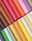 24 Pieces 8"X13.4"(20X34Cm) Colored Faux PU Leather Sheets Upholstery Crafts Fabric for Bag Making, Hat Making, Hair Crafts Making, DIY Jewelry Making, Sewing, Shoe Making