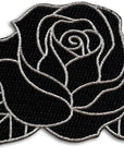 Black Rose Iron-On Embroidered Patch