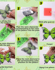 20 PCS Butterfly Diamond Painting Keychains Kit Double Sided Diamond Art Key Rings Hanging 5D Diamond Ornaments Butterfly Full Drill Diamonds Pendants for Spring Summer Beginners Adults DIY Crafts