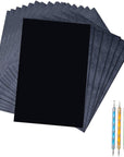 50 Sheets Carbon Paper Black Graphite Paper Transfer Tracing Paper and 5 Pieces Ball Embossing Styluses for Wood, Paper, Canvas and Other Art Craft Surfaces, 8.3 by 11.8 Inch