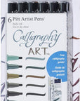 Calligraphy Pitt Artist Pen Set - 6 Multi Colored Calligraphy Pens