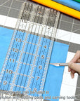 Acrylic Quilters Ruler,Sewing Ruler,3-Inch by 17-Inch, Non Slip Rings 15 Pieces for Quilting and Sewing