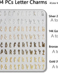 A-Z Metal Letter Charms for Jewelry Making, 200Pcs/104Pcs, Capital Alphabet Initial Charms