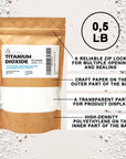 Titanium Dioxide 0.5 Lb - Pure Titanium Dioxide for Soap Making - Whitening Colorant for DIY and Crafts - Titanium Dioxide Powder - Titanium Dioxide for Soap