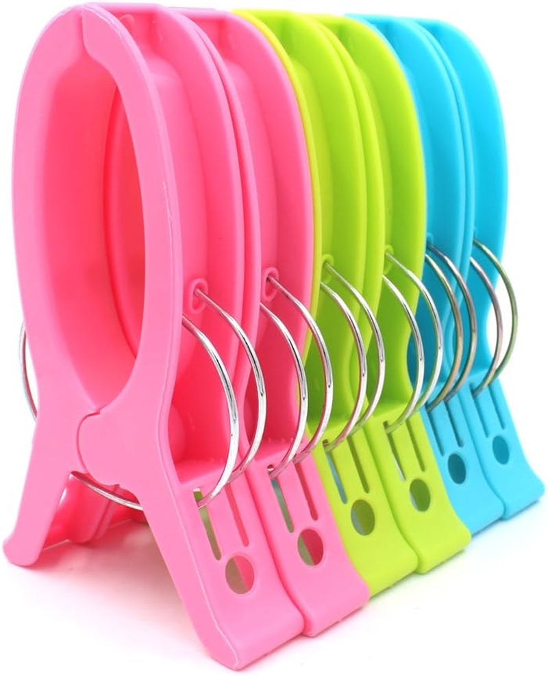 Set of 6 Super Jumbo Plastic Clips for Keeping Towels Sheets Quilts Clothes from Blowing Away