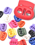 100 Pcs Plastic Cord Locks for Drawstrings Double Hole Spring Stopper Fastener Slider Toggles End for Drawstrings Shoelaces Backpack Lanyard
