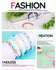 6 Boxes Friendship Bracelet Kit,96 Colors 16680 Pcs Clay Beads,1188 Pcs Letter Beads,120 Pcs Number Beads and 470 Pcs Gold Charms Kit for Bracelets Making, Jewelry Craft Kits Gift, Small