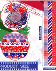 40 Pcs 4Th of July Fabric 2.6 X 40 American Flag Precut Fabric Strips for Quilting Red White and Blue Roll up Patchwork Fabric for Independence Day DIY Sewing Handmade, 8 Styles