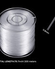 Strong Clear Nylon Fish Wire for Hanging Christmas Decor and 50 Loop Sleeve (218 Yd.)