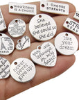 40Pcs Inspiration Words Charms Craft Supplies Beads Charms Pendants for Jewelry Making Crafting Findings Accessory for DIY Necklace Bracelet (M331)