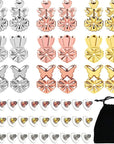 9 Pairs Earring Lifters with 30 Pieces Bullet Clutch Earring Backs, Earring Backs for Droopy Ears, Adjustable Hypoallergenic Sliver Safety Magic Earring Backs for Heavy Drooping Earring