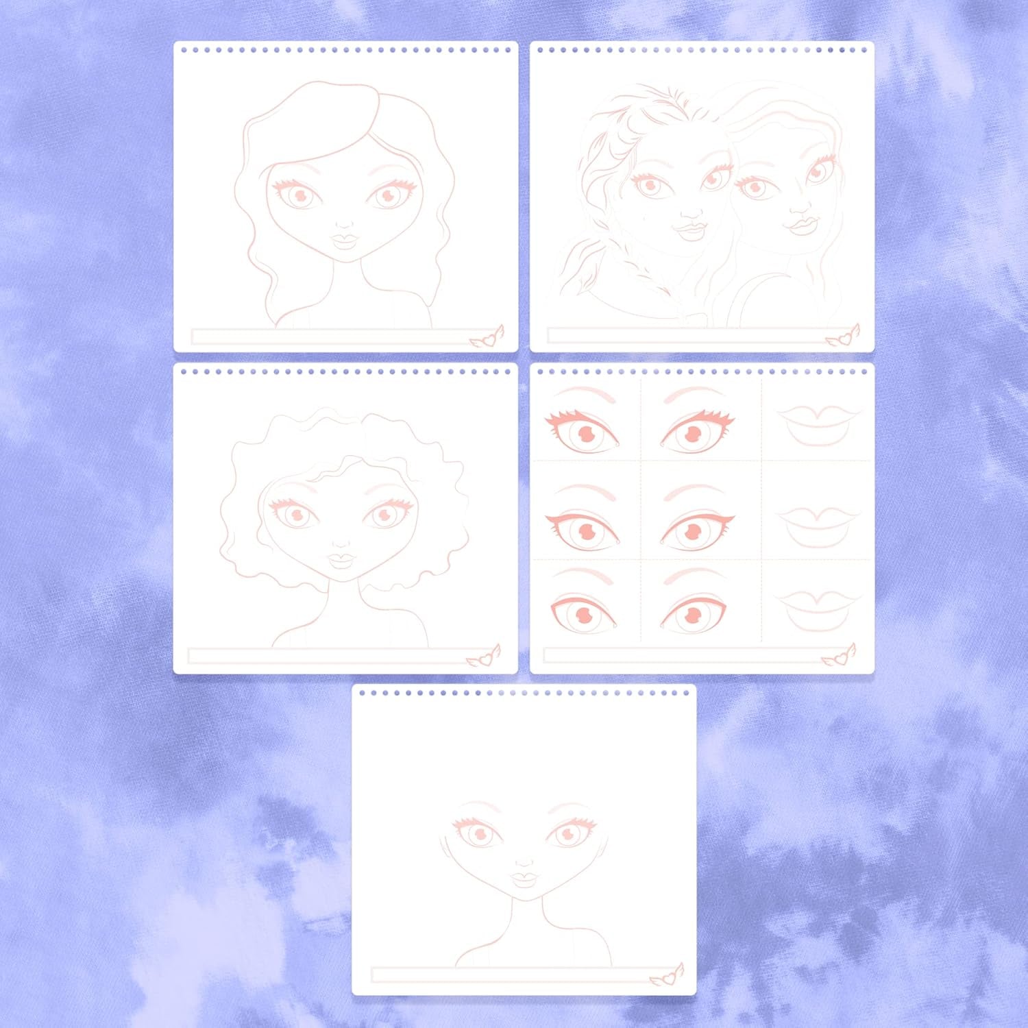 Make-Up & Hair Design Sketch Portfolio (11452) Sketchbook for Beginners, Sketchbook with Stencils and Stickers for Ages 6 and Up